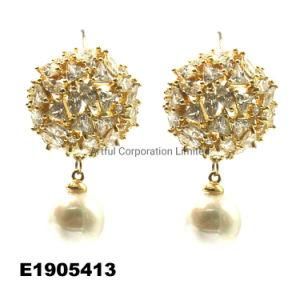Brass/Silver/ 925 Silver 10K 14K 18K Gold Pearl Fashion Gift/Earring Jewelry