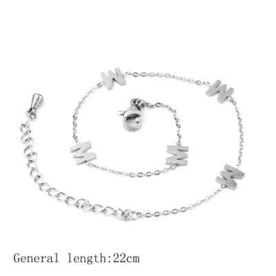Letter M Charm Jewelry Bracelet for Women