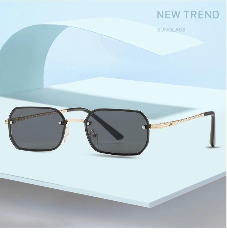 Sunglasses for 2022 New European and American Frameless Fashion Sunglasses Square Ins Ocean Piece Personality Sunglasses Cross-Border Trend Street Shooting