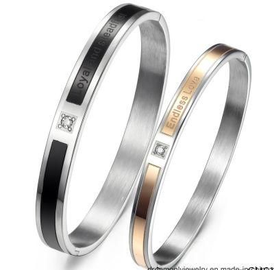 Ebay Wholesale Eternal Love Double Ring Titanium Steel Bracelet