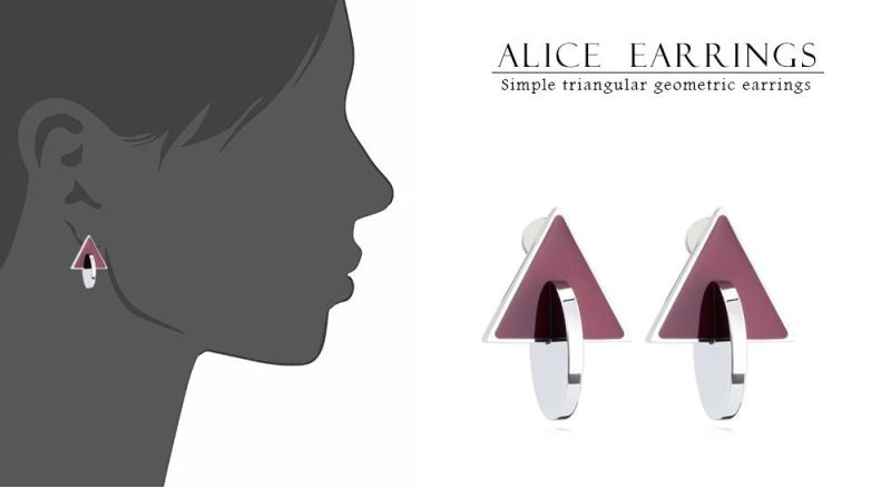 Stainless Steel Earrings in Double Triangle Shape for Girlfriend