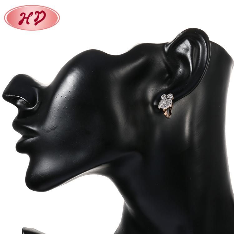 Fashion Jewelry 18K Gold Plated Silver Alloy Hoop Stud Drop Huggie CZ Earrings with Crystal for Women