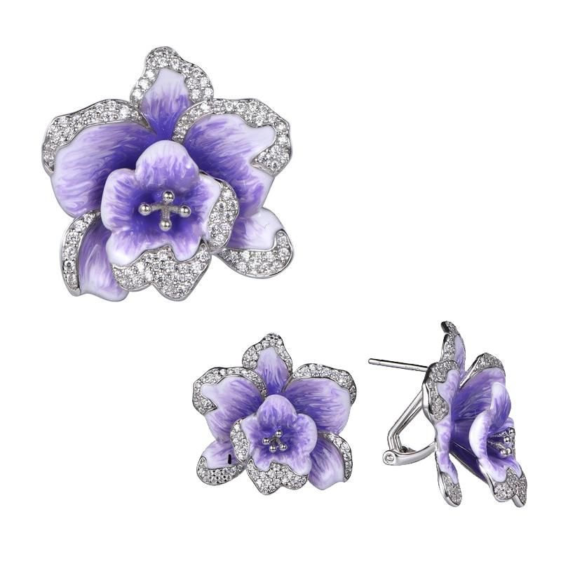 Fashion Deep Sea Blue Butterfly 925 Silver Drop Earring