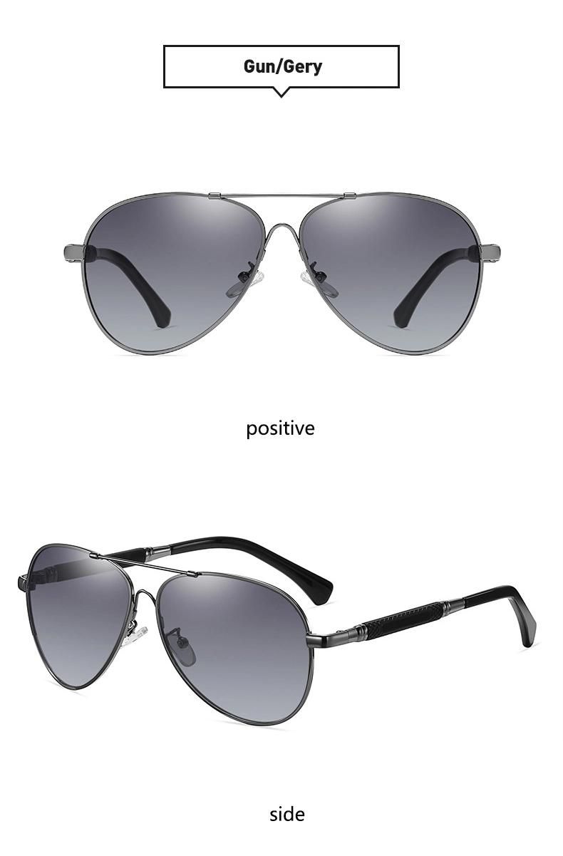 2022 Men Hot Selling Polarized UV400 Lenses Sun Glasses Vintage Driving Night Vision Fashion Luxury Metal Sunglasses