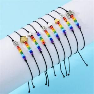 Bohemian Colorful Seed Bead Handmade Black Rope Friendship Bracelets