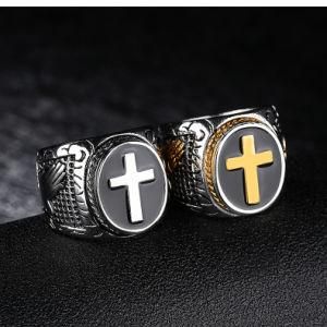 Fashion Stysle Cross Jewelry Stainless Steel Men&prime;s Finger Ring