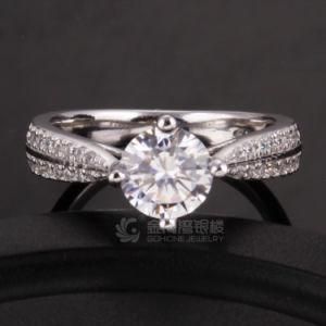 Single Diamond Wedding Ring in 925 Sterling Silver