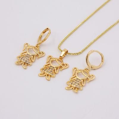 Imitation Jewelry New Fashion Gold Plated Zircon Jewelry Sets