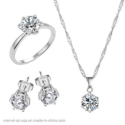 925 Sterling Silver Necklace &amp; Earrings Rings Set Fashion Jewelry