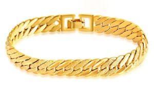 Hot Brand Gold Bracelet Flat Bracelet New Design 11mm Jewelry 18K Classic Sidewall Chain Link Snake Bone Shape