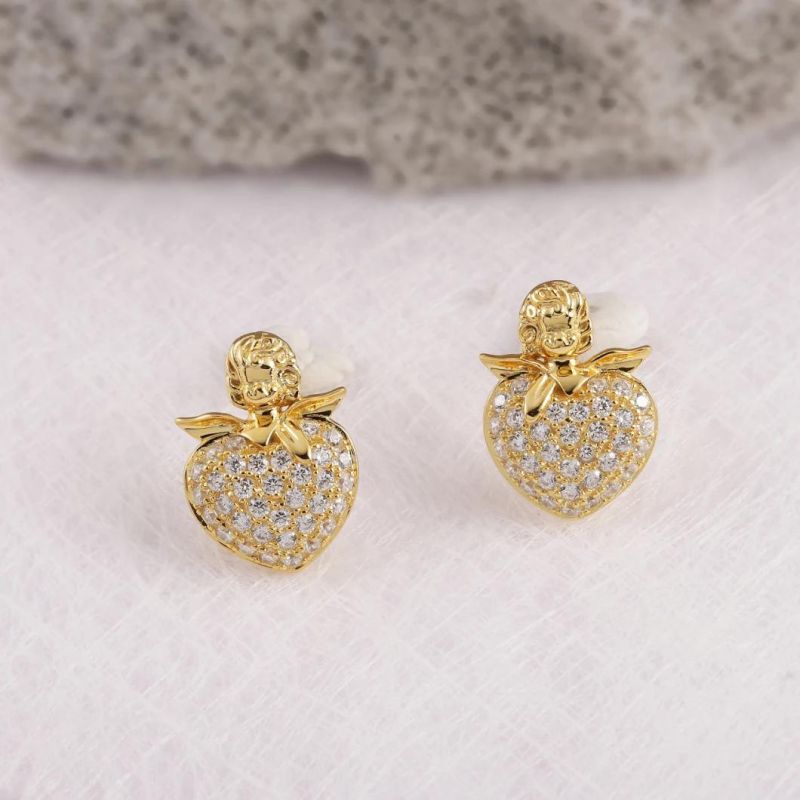 925 Silver Fashion Accessories Shining Cubic Zirconia Moissanite Lab Diamond Gold Plated Factory Wholesale Fashion Jewelry Jewellery Earrings