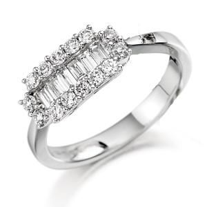 Sparkling Cut CZ Stone Stainless Steel Finger Ring (RC6193)