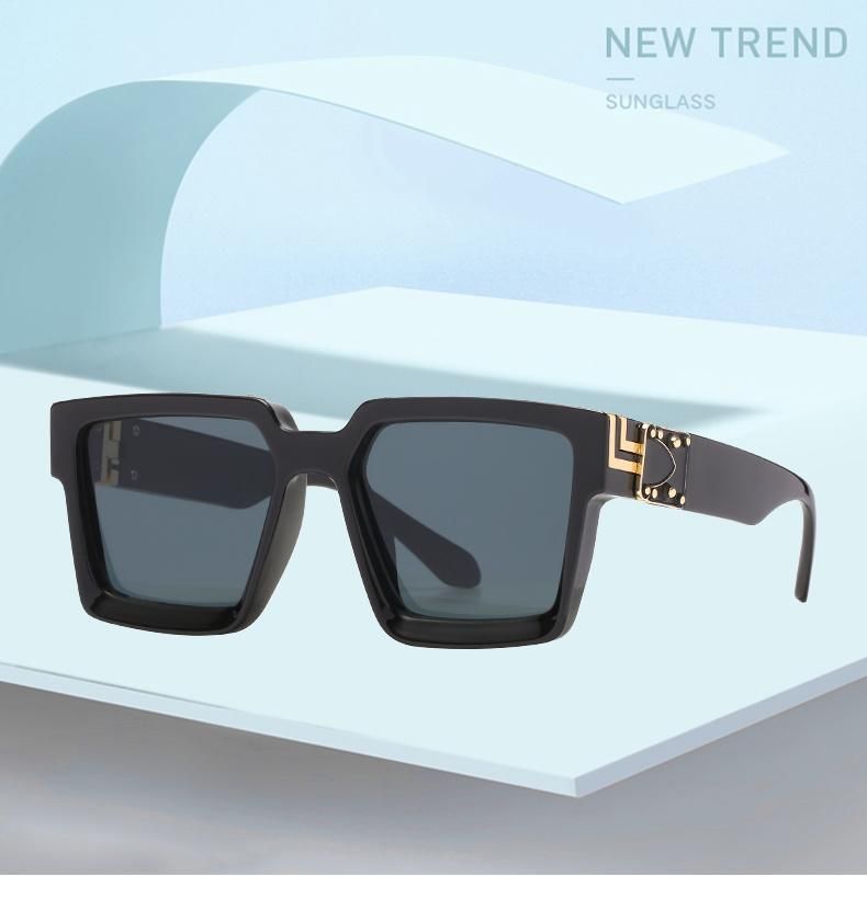 Large-Frame Sunglasses with Green Markings, The Same Model with Sunglasses, Cross-Border Foreign Trade Street Photography Catwalk Glasses