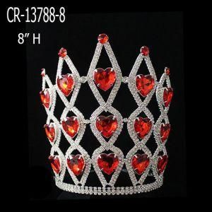Wholesale Rhinestone Pageant Crowns Red Color Cheap