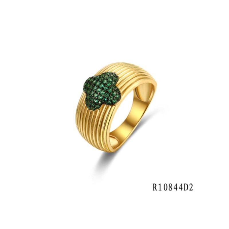 Flower 925 Silver with CZ Thread Line Ring for Women