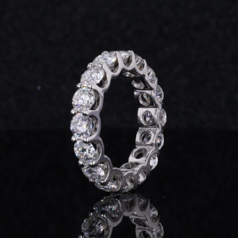 Luxury Round Cut Custom Solid Gold Ring Band Vvs Diamond Moissanite Rings Silver 925