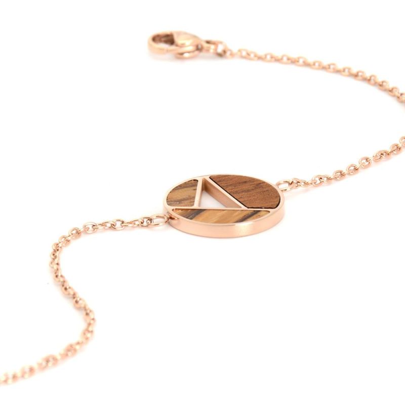 Minimalist Stainless Steel Womens Jewelry 2021 Wood Pendant Wholesales Price Earring Bracelet Women Necklaces Jewelry Sets