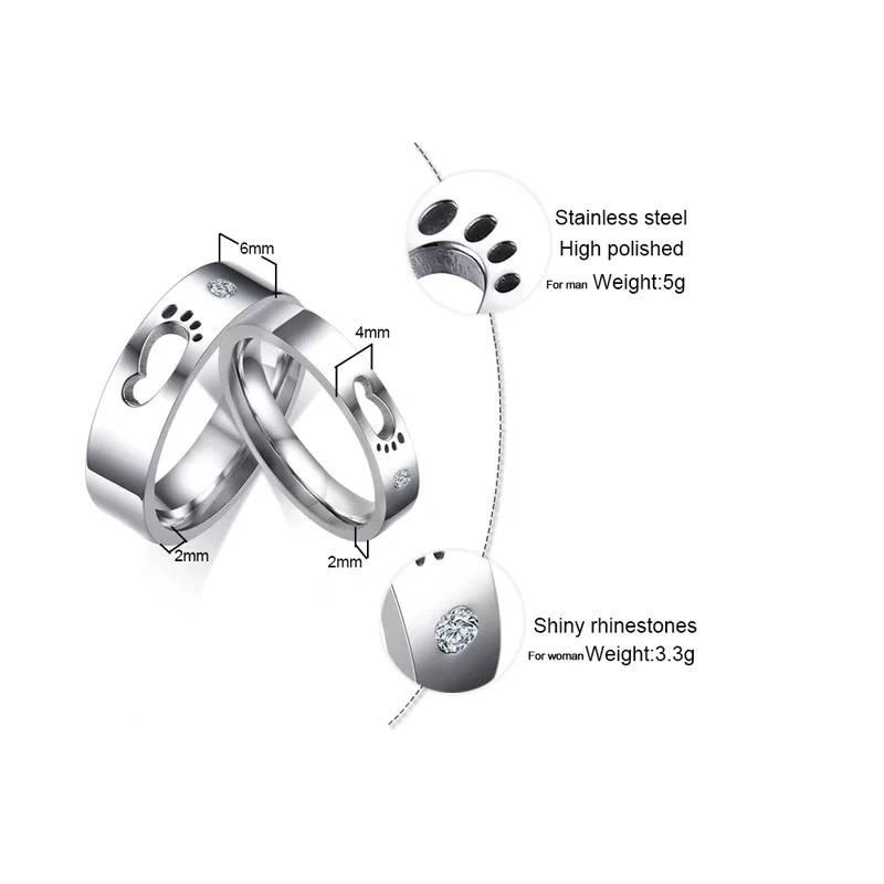 Engagement Couple Love Stainless Steel Ring