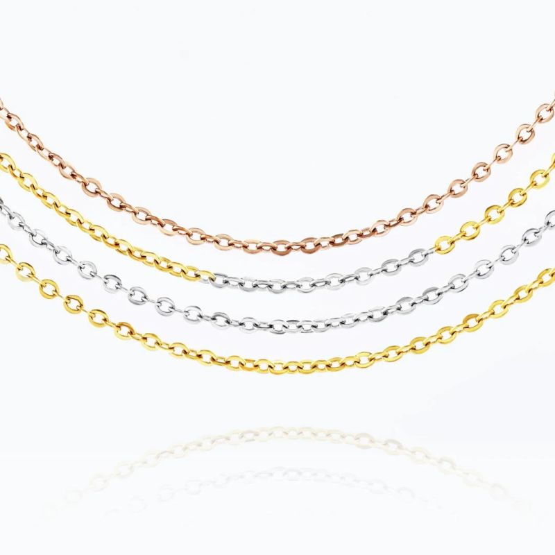 Shining 18K 14K Gold Plated Stailess Steel Chain Necklace O Shaped Jewelry Making Necklace for Clothes and Glasses