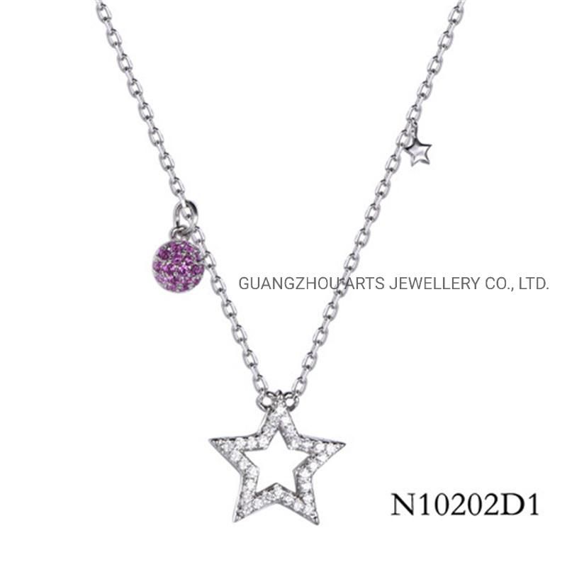 Cubic Zircons Star Fashion Charm Necklace