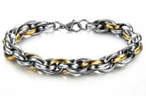 Punk Chain Link Bracelets Gold and Silver Color Stainless Steel Bracelets &amp; Bangles for Men Jewelry Gifts