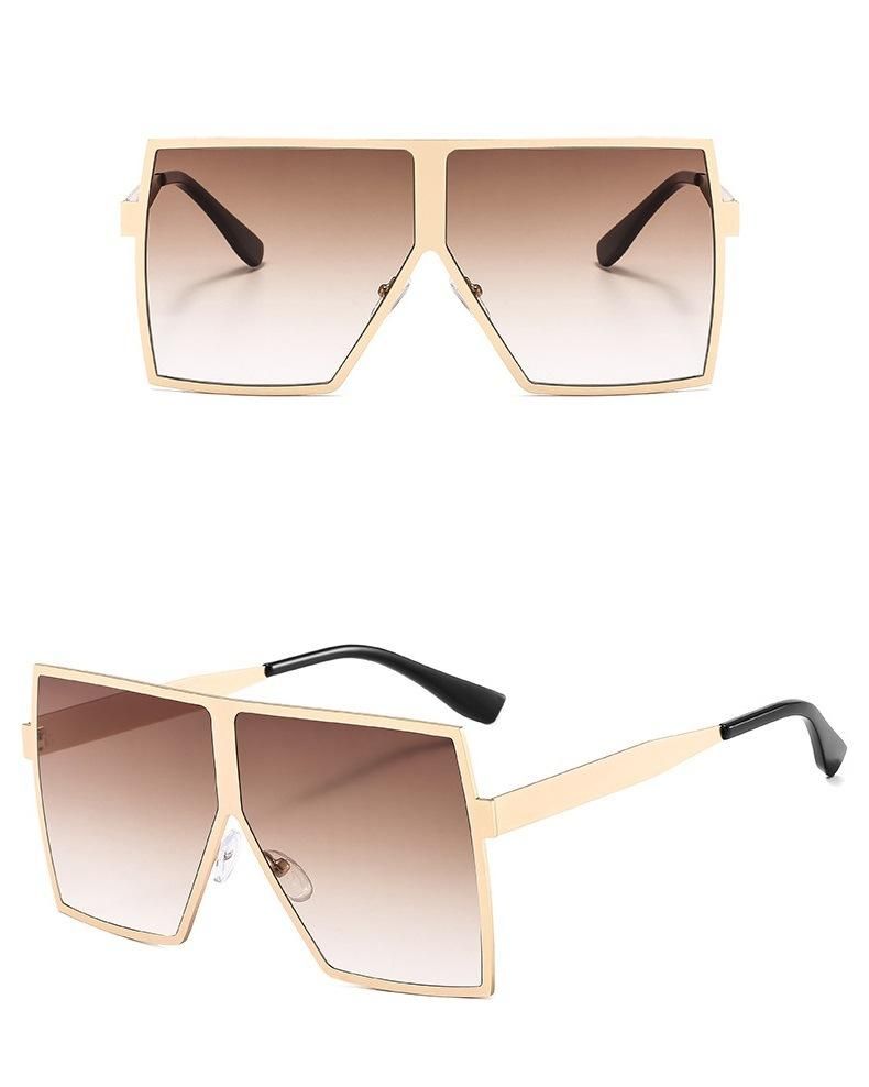Big Metal Frame Square Sunglasses Hot Sale Style Sunglasses