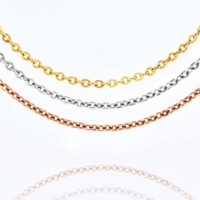 Thin Width Cable Chain Necklace with 2&quot; Extender Chain and Clasp, Silver Gold Chain for Pendant