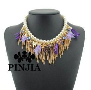 Gift Vintage Retro Ellipse Pearl Bib Necklace Imitation Jewelry