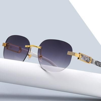 Rimless Sun Glasses Oval Eyewear Man Women Sunglasses Metal High Quality Sunglasses