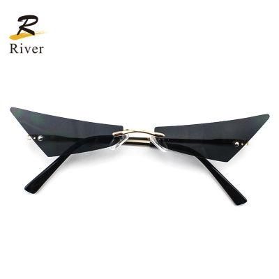 Funny Custom Logo Stock Frameless Women Sunglasses