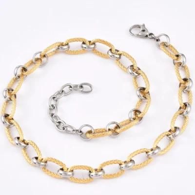 Fashion Design Elegant Silver Gold Two-Tone Polished Jewelry Necklaces for Gift Party Stainless Steel Jewel Design