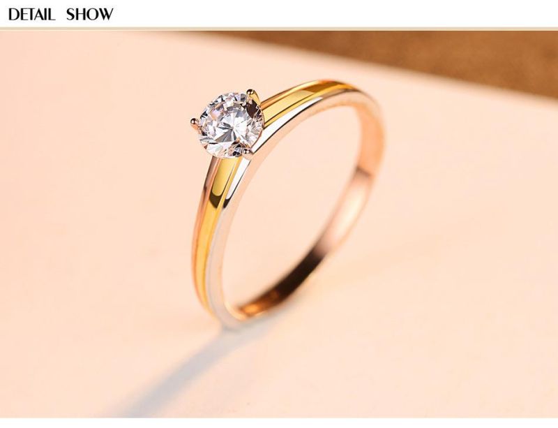 Golden Silverring for Bridal with Moissanite Diamond