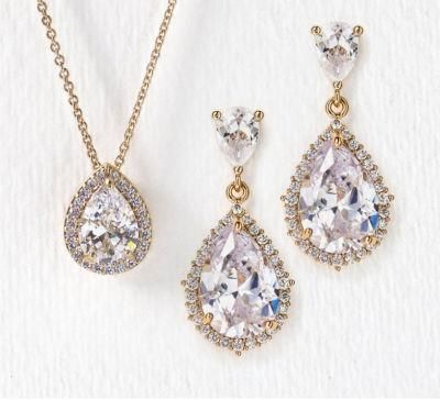 Wedding CZ Jewelry Set, Bridal CZ Necklace and Earring, Bridesmaid Jewelry Set