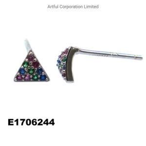 Hot Sale Multi-Color Rhodium Plating Silver Earring