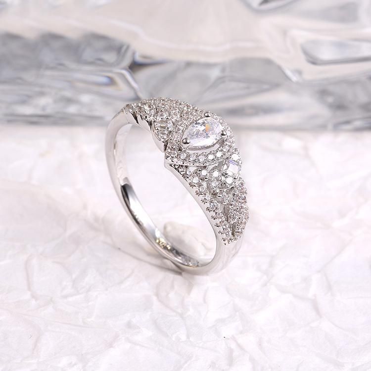 925 Silver Shining CZ Moissanite Factory Wholesale Fashion Accessories Fashion Jewelry Hip Hop Jewellery Charm Ring