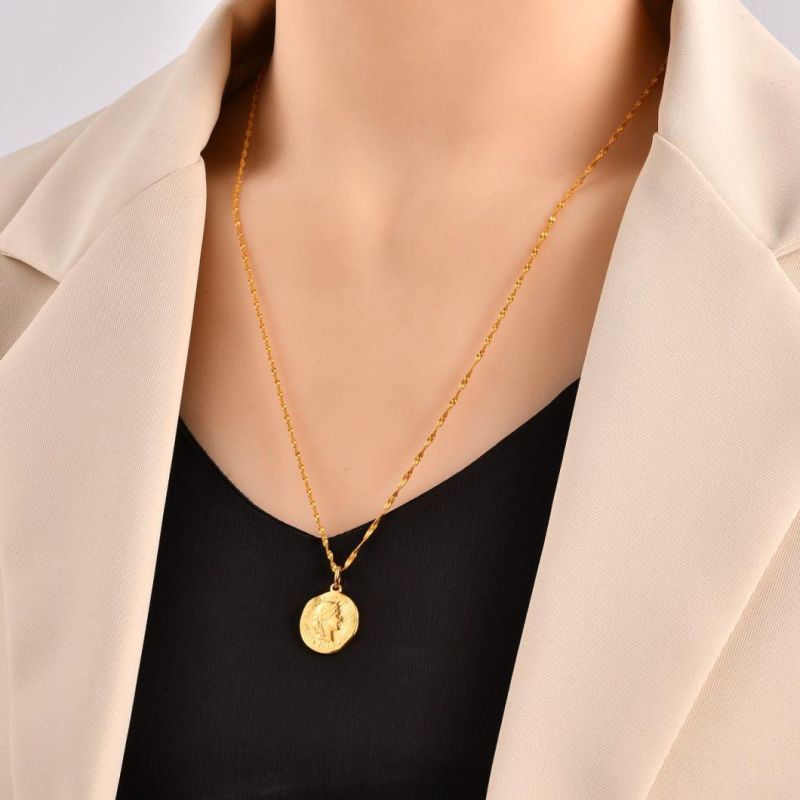 Layered Necklace for Women Coin, Water Drop Pendants Mix Herringbone and Curb Necklace Chain Jewelry