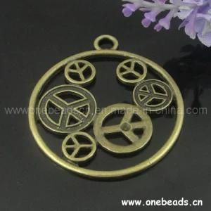 Zinc Alloy Peace Pendant, 43X49mm (PXH-5139D)