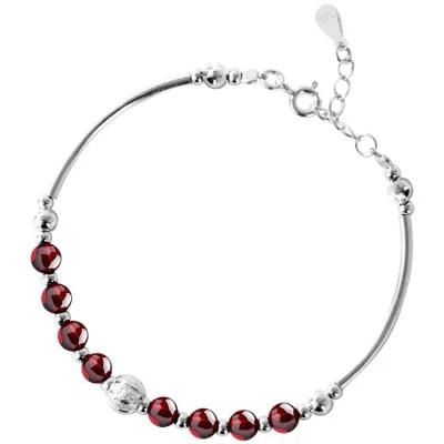 925 Sterling Silver Original Garnet Bracelet DIY Bracelet