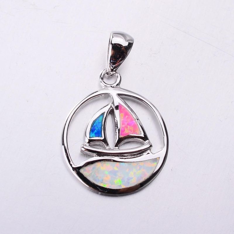 Wholesale Opal Pendant Fashionable 925 Silver Heart Shape Opal Pendant