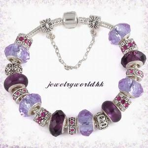 925 Silver Purple European Bracelet (B51)