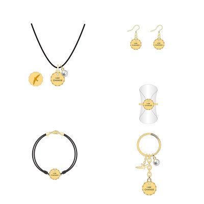 Individual Design Slogan Orange Jewelry Set