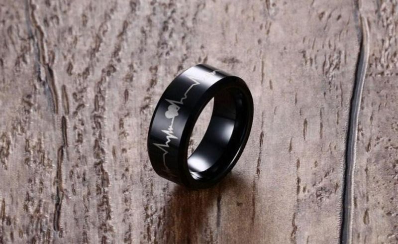 Tungsten Gold Ring ECG Couple Ring Ins Niche Ring Men Domineering Wedding Ring for Men Tst8132