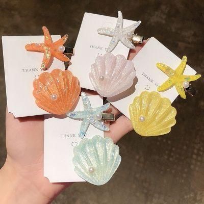 Cute Bb Clip Shell Conch Starfish Pearl Hair Pin for Children&Adult