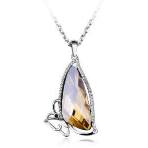 Crystal Jewelry, Big Crystal Rhinestone 925 Silver Sweater Necklace