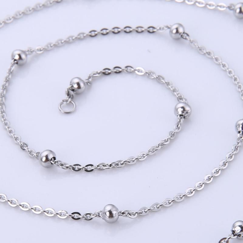 316L Stainless Steel Necklace Flat Cable Chain with Ball