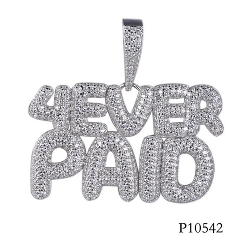 Personalized Jewelry "Forever Paid" CZ Silver Pendant