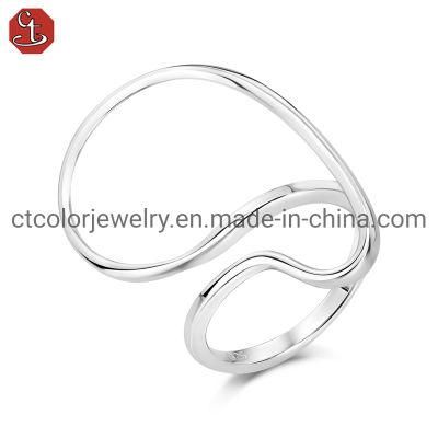 Fashion Jewelry 925 Plain Silver Especially Open Adjustable Rings