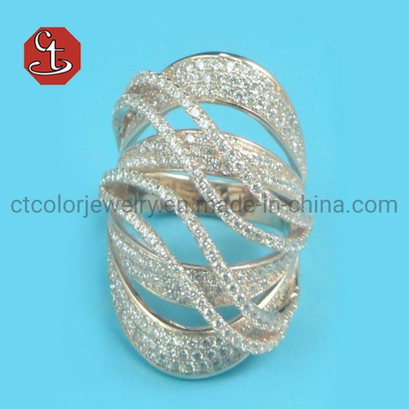 Hot Sale Women Finger Ring Cubic Zirconia Fashion Popular Bridal Rings Jewelry for Wedding Party Lady Accessories