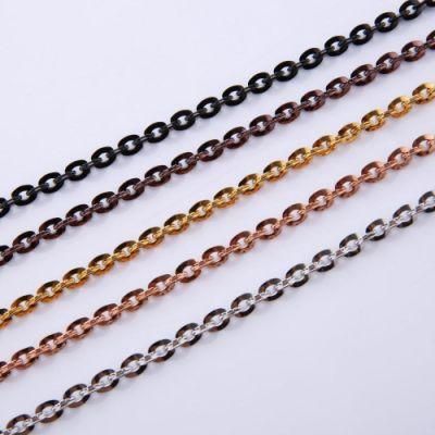 Fashion Jewellery Hammered Flat Cable Chain Stainless Steel Necklace Anklet Bracelet for Lady Jewelry Collection Design