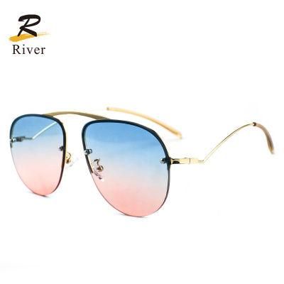 New Style Bright Colors Metal Frames Women Ready Sunglasses